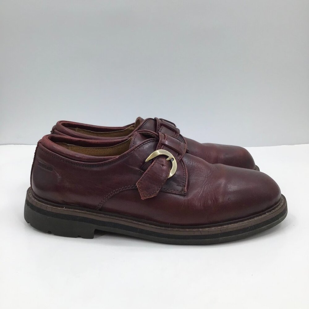 Vintage Men's 11 Toulon Amazonas Burgundy Shoes Monk Strap Leather Punk Gothic - Picture 9 of 13